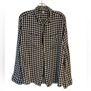 BP women’s button down Black and White Checkered Shirt